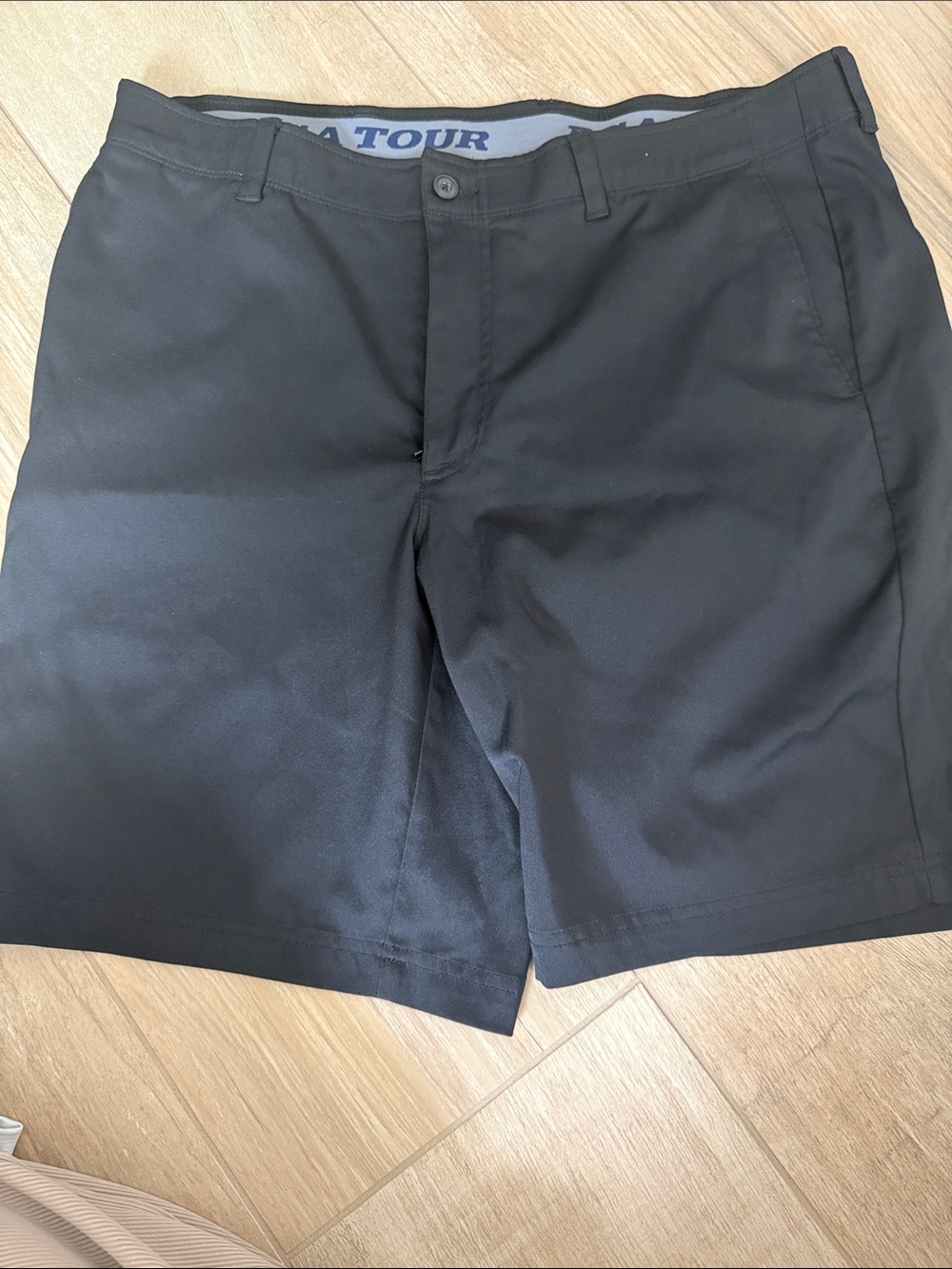 PGA TOUR Black Men’s Flat Front Golf Shorts